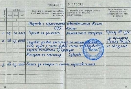 Исправление трудовой книжки: Внесение изменений в трудовую книжку