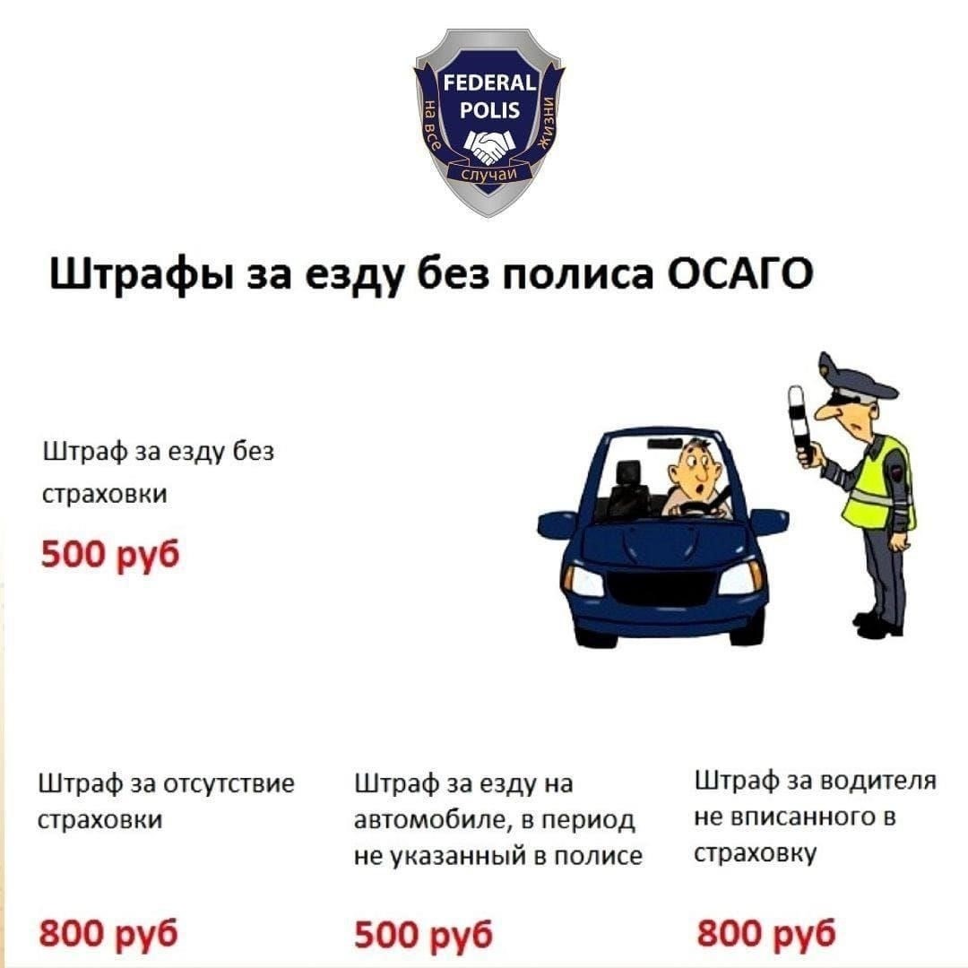 Какие штрафы ожидают водителей без страховки