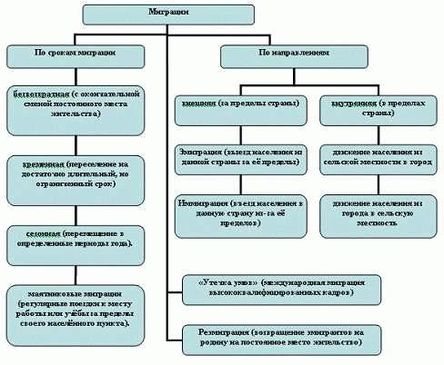 Функции миграции, показатели, теории