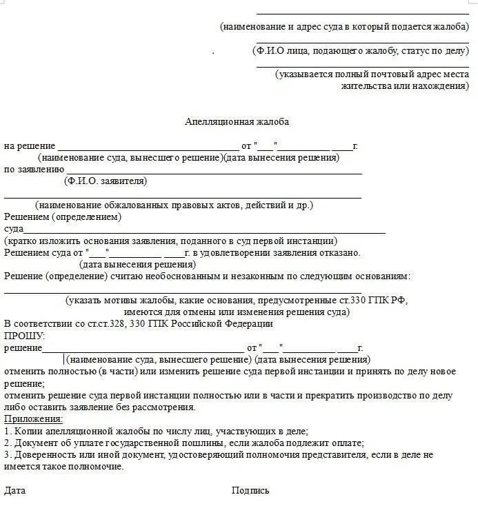 Понимание оснований для подачи официальной апелляции на судебное решение