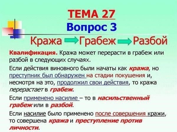 Правовые различия в преступлениях против собственности: Кража и растрата
