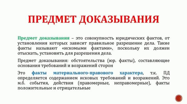 Понятие предмета доказывания