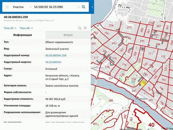 Особенности отображения объектов недвижимости на кадастровой карте