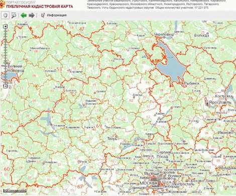 Основные возможности публичной кадастровой карты России