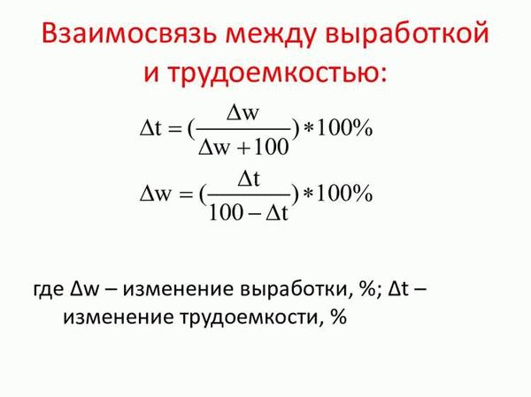 Расчет производительности труда