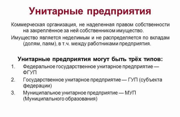 Цель деятельности унитарных предприятий